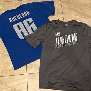 NHL Lightning Blue and Gray Short Sleeve Tees